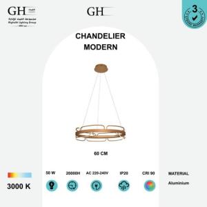 ثريا ليد مودرن 60 سم حلقات كوبر اصفر 50 واط -GH 20122/60