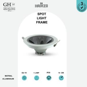 GH - GU10 - 160GR UV اطار هاينزو مدور مانع توهج 14 سم المنيوم ابيض اسود كروم