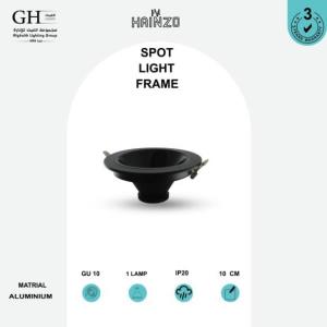 GH - GU10 - 120CR  اطار هاينزو مدور مانع توهج 10 سم المنيوم اسود اسود لامع