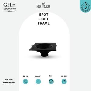 GH - GU10 - 120SQU  اطار هاينزو مربع مانع توهج 10 سم المنيوم اسود اسود لامع