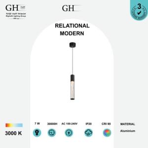 GH  - 60109 P LED - علاقي مفرد اكروليك اسود 7 واط