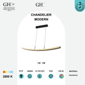 ثريا مودرن قوس طرفين اسود اصفر 120 سم 45 واط GH 22071 D-S 120 BK