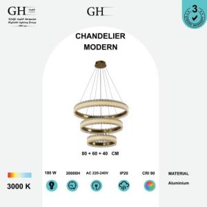 ثريا مودرن 3 دور كوبر اصفر 180 واط GH 20173 - 80 + 60 + 40 -   GD