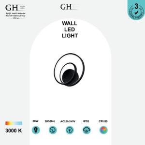 GH - W19014 - LED 30W - ابليك مودرن مدور اسود اصفر