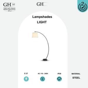 GH - F 6620 - ستاند اباجوره قوس مودرن اسود  غطاء ابيض