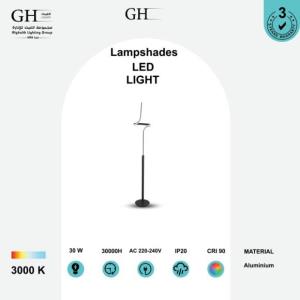 GH - 2664 - F - L - LED استاند اباجوره مودرن مائل اسود 30 واط