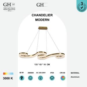 GH - 22071 H - S LED ثريا مودرن مموج كوبر اصفر 60 واط