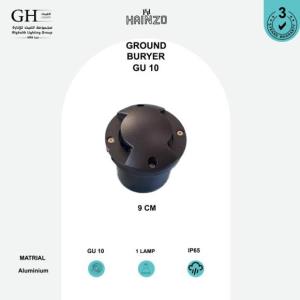 GH - 2804- 2 GU10 دفن ارضي 9 سم اسود 2 فتحه