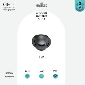 GH - 2804- 4 GU10 دفن ارضي 9 سم اسود 4 فتحه