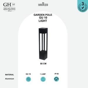 عامود حدائق اسود هاينزو   GH -2909- H - 800 mm- SQ  GU10