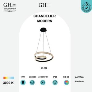 ثريا مودرن منحنيات 50 سم اسود اصفر 50 واط  GH-2913 -50  LED
