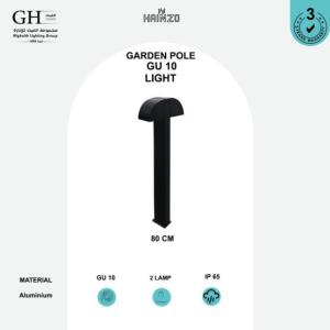 عامود حدائق اسود هاينزو GH -2939- H800 mm-2  GU10