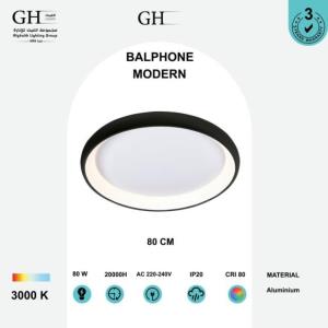 GH - 5280 -880 RC بلفون ليد مودرن اسود  80واط