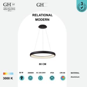 GH - 5280 - 880 - 80 CM علاقي ليد مودرن اسود اصفر 80 واط