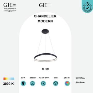 GH -5355 -850 ROPS  - 50 CM ثريا ليد مودرن اسود اصفر 50 واط