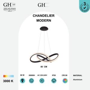 GH5612-  ثريات ليد  مودرن اسود اصفر 80 واط