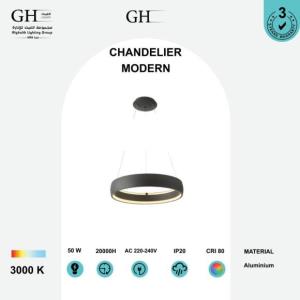 GH5695-ثريات ليد  مودرن اسود اصفر 50 واط 850